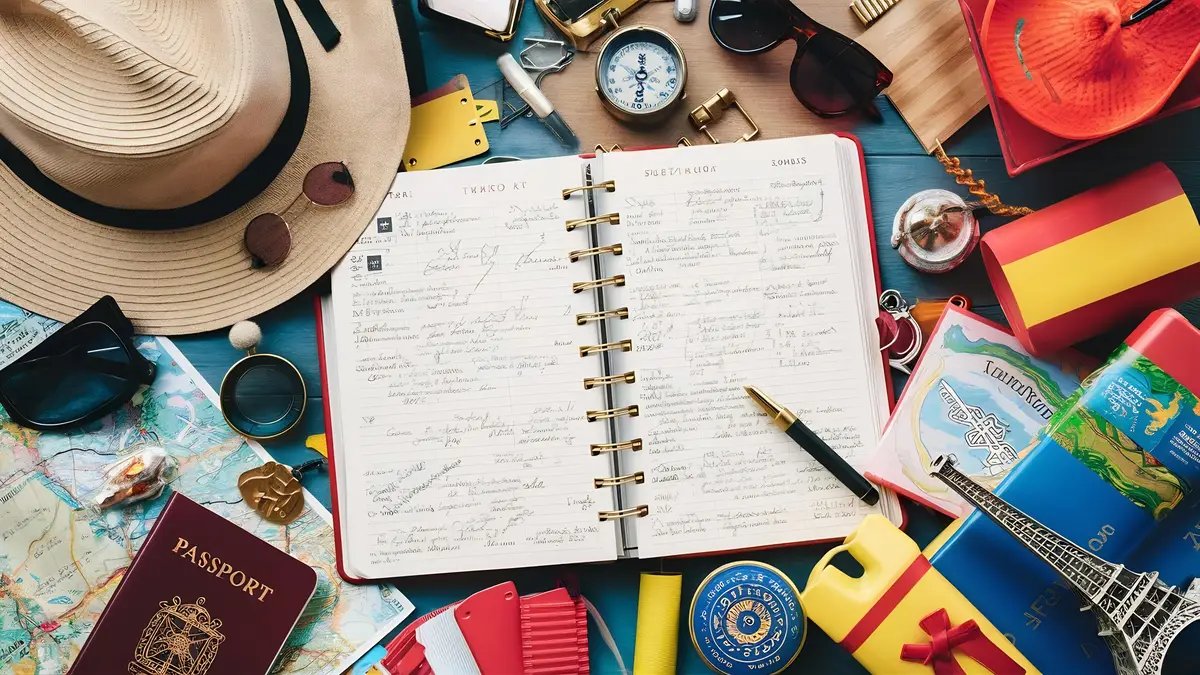 Tourist supplies and souvenirs around travel writing