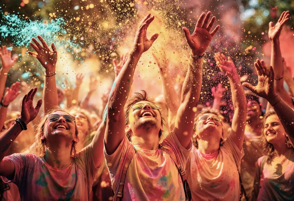 Colorful celebration of holi festival